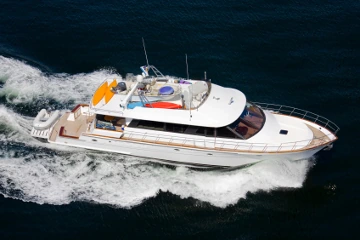 A motor cruiser under way
