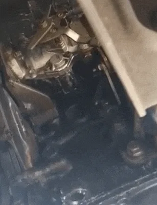 Diesel dripping from a fuel pump on an engine