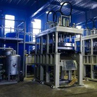 Hydraulic presses on a factory floor