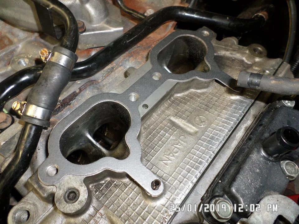 The engine's coolant passages after the clean