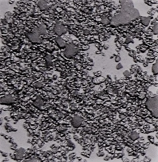 Close-up of 243's coated metal particles