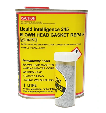 A can of Liquid Intelligence 245 with a tube of 243 Sealing Aid Optimiser