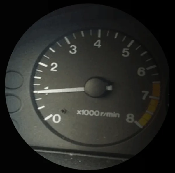 A rev counter needle wavering at idle