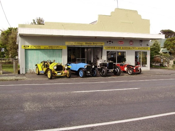 Roy King’s motor engineering workshop in Kaponga